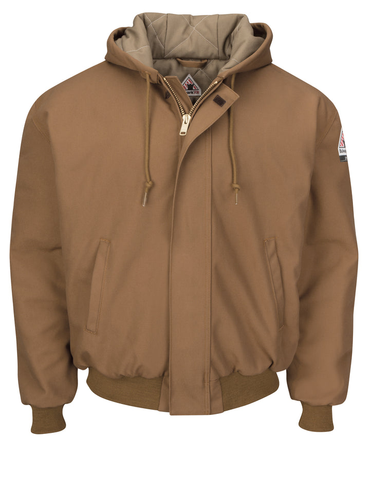 Bulwark - Men's Heavyweight Flame-Resistant Insulated Brown Duck Hooded Jacket