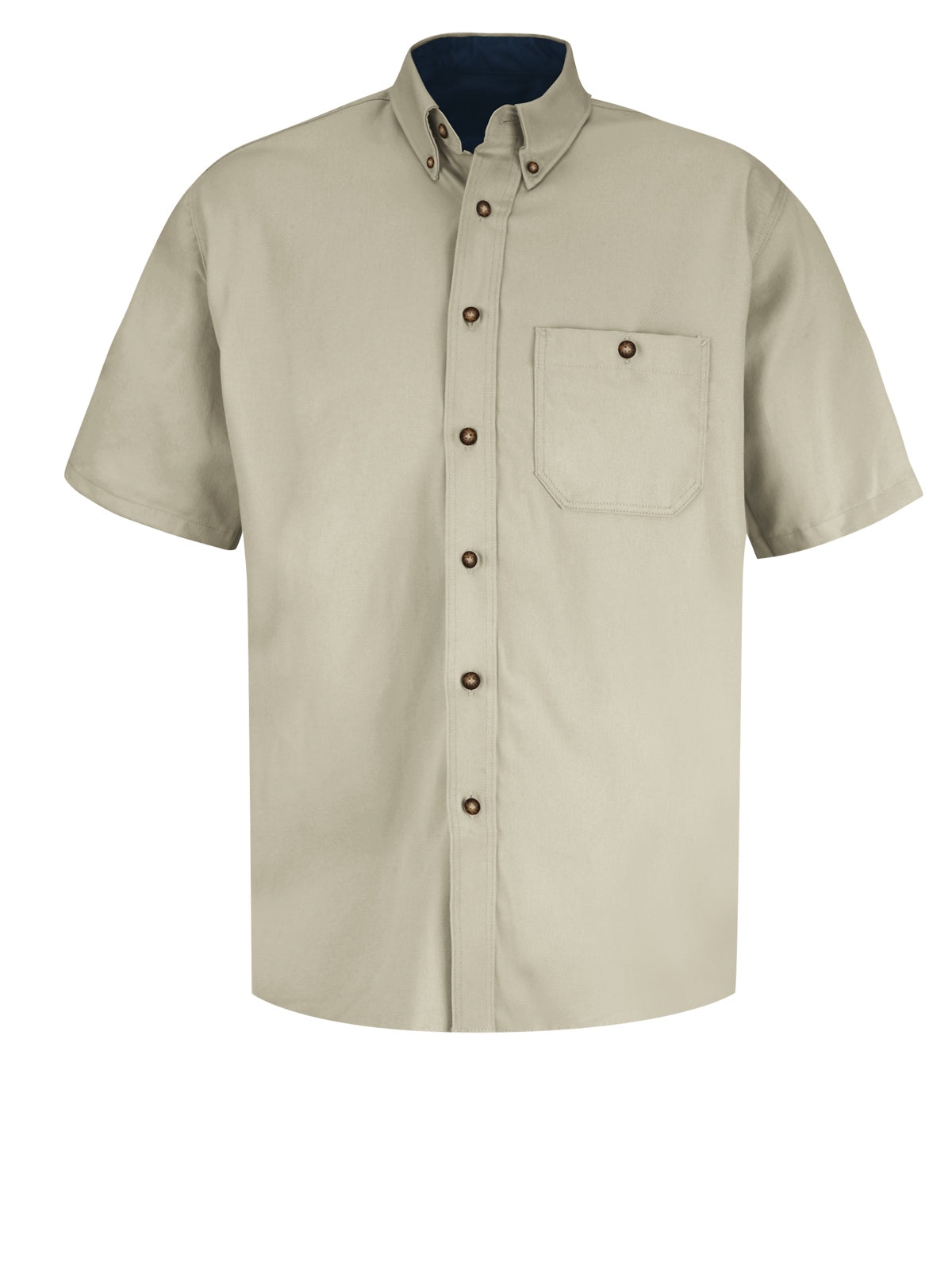 Red Kap Shirts -  Men's Short Sleeve Cotton Contrast Dress Shirt