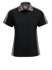Red Kap Shirts -  Women's Short Sleeve Performance Knit Two-Tone Polo