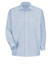 Red Kap Shirts -  Men's Long Sleeve Industrial Stripe Work Shirt