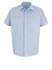 Red Kap Shirts -  Men's Short Sleeve Industrial Stripe Work Shirt