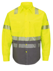 Bulwark - Men's Flame-Resistant Hi-Visibility Color-Block Uniform Shirt