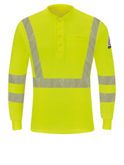 Bulwark - Men's Hi-Visibility Lightweight Flame-Resistant Long-Sleeve Henley Shirt