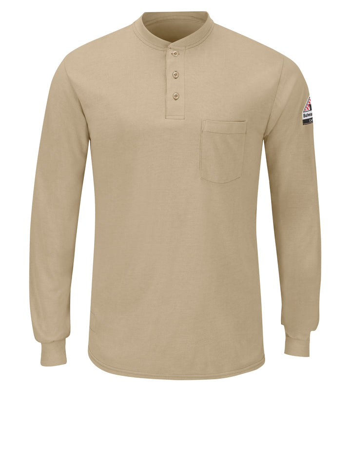 Bulwark - Men's Lightweight Flame-Resistant Long-Sleeve Henley Shirt