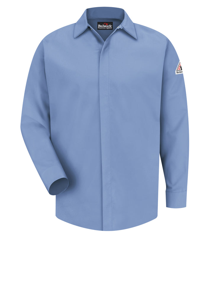 Bulwark - Men's Midweight Flame-Resistant Pocketless Concealed-Gripper Work Shirt