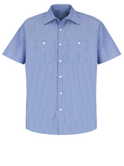 Red Kap Shirts -  Men's Short Sleeve Striped Work Shirt