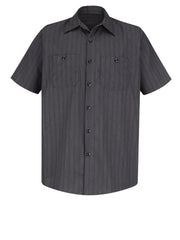 Red Kap Shirts -  Men's Short Sleeve Striped Work Shirt