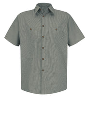 Red Kap Shirts -  Men's Short Sleeve Striped Work Shirt