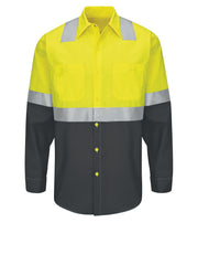 Red Kap Hi-Visibility -  Men's Hi-Visibility Long Sleve Ripstop Work Shirt