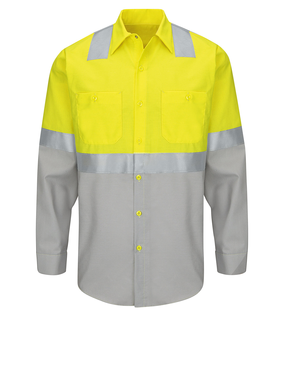 Red Kap Hi-Visibility -  Men's Hi-Visibility Long Sleve Ripstop Work Shirt