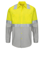 Red Kap Hi-Visibility -  Men's Hi-Visibility Long Sleve Ripstop Work Shirt