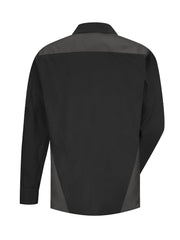 Red Kap Shirts -  Men's Long Sleeve Tri-Color Shop Shirt
