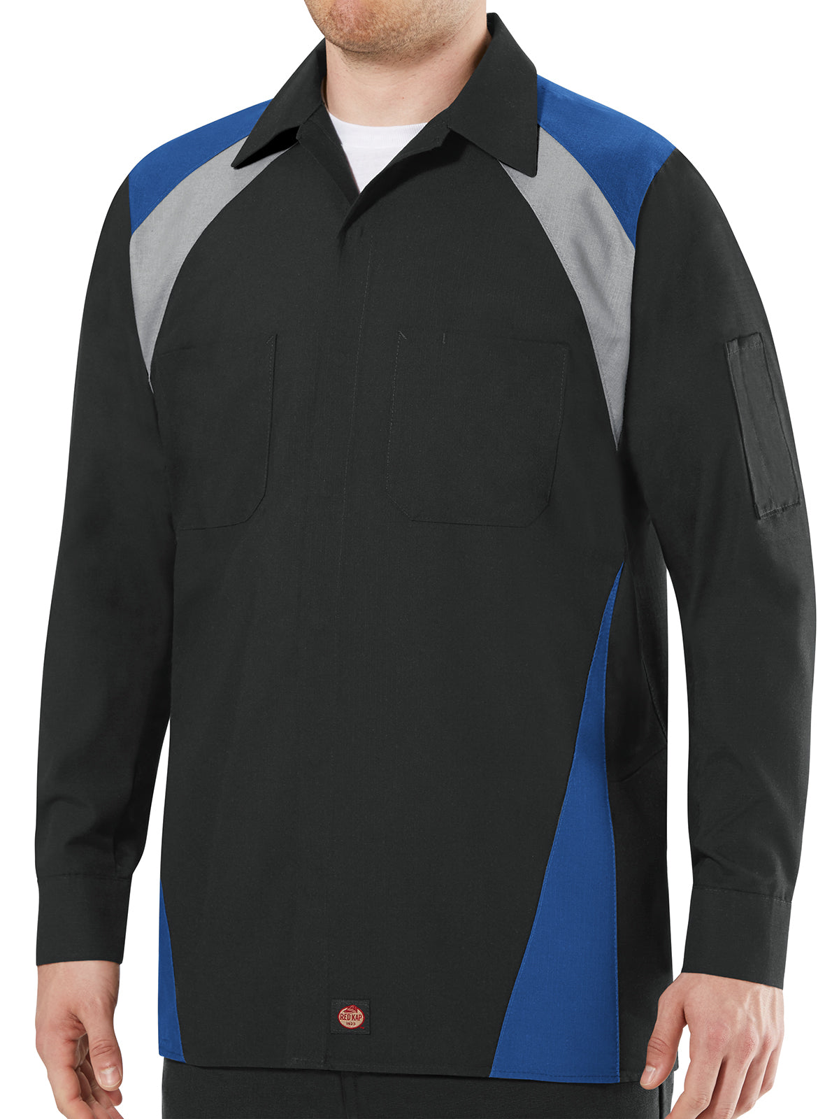 Red Kap Shirts -  Men's Long Sleeve Tri-Color Shop Shirt