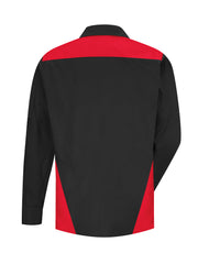 Red Kap Shirts -  Men's Long Sleeve Tri-Color Shop Shirt