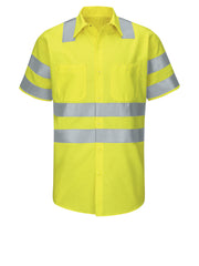 Red Kap Hi-Visibility -  Men's Hi-Visibility Short Sleve Ripstop Work Shirt