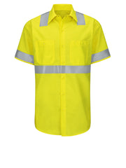 Red Kap Hi-Visibility -  Men's Hi-Visibility Short Sleve Ripstop Work Shirt