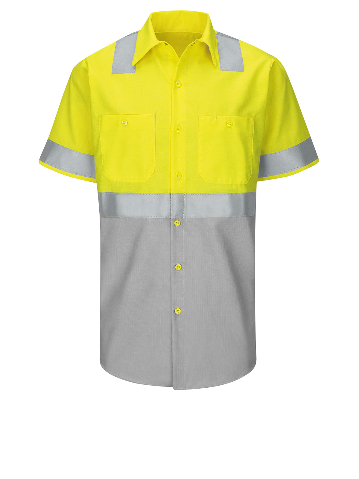 Red Kap Hi-Visibility -  Men's Hi-Visibility Short Sleve Ripstop Work Shirt