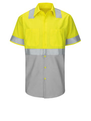 Red Kap Hi-Visibility -  Men's Hi-Visibility Short Sleve Ripstop Work Shirt