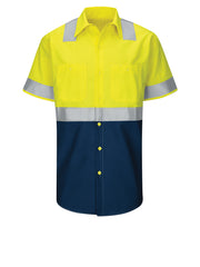 Red Kap Hi-Visibility -  Men's Hi-Visibility Short Sleve Ripstop Work Shirt