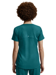 White Cross - VIBE - Women's Three-Pocket Curved V-Neckline Top