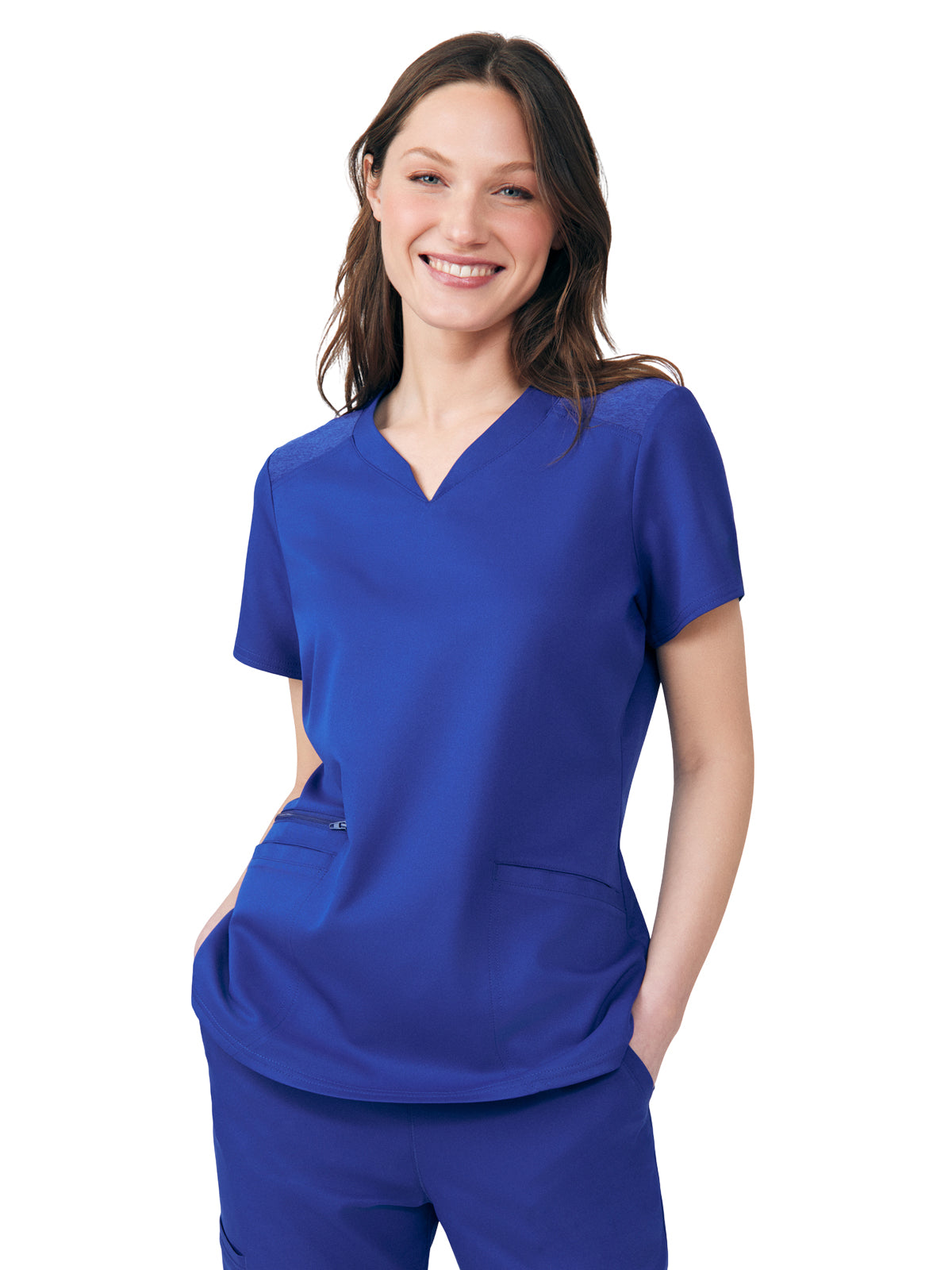 White Cross - VIBE - Women's Three-Pocket Curved V-Neckline Top
