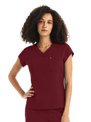 White Cross - CRFT - Women's One-Pocket V-Neck Top